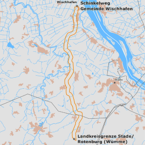 Trassenverlauf des Abschnitts Wischhafen – Stade / Rotenburg (Wümme) des BBPlG-Vorhabens 3