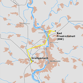 möglicher Trassenverlauf des Abschnitts Bad Friedrichshall – Netzverknüpfungspunkt Großgartach des BBPlG-Vorhabens 3