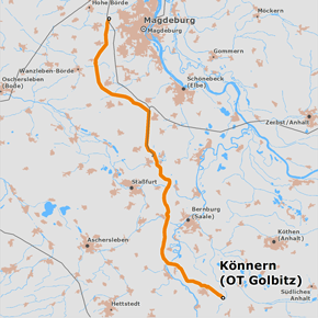 möglicher Trassenverlauf des Abschnitts Sachsen-Anhalt Nord des BBPlG-Vorhabens 5