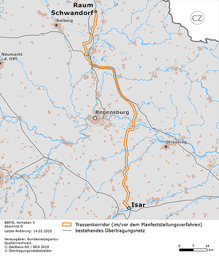 möglicher Trassenverlauf des Abschnitts D (Raum Schwandorf – Isar) des BBPlG-Vorhabens 5 möglicher Trassenverlauf des Abschnitts D (Raum Schwandorf – Isar) des BBPlG-Vorhabens 5