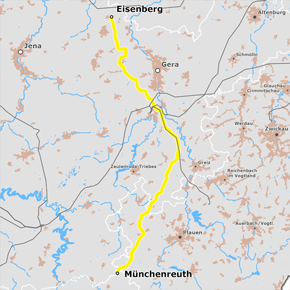 Trassenverlauf des Abschnitts Thüringen/Sachsen des BBPlG-Vorhabens 5a Trassenverlauf des Abschnitts Thüringen/Sachsen des BBPlG-Vorhabens 5a
