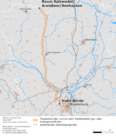 Trassenkorridor des Abschnitts Raum Salzwedel / Arendsee / Seehausen – Landkreis Börde des BBPlG-Vorhabens 5a Trassenkorridor des Abschnitts Raum Salzwedel / Arendsee / Seehausen – Landkreis Börde des BBPlG-Vorhabens 5a