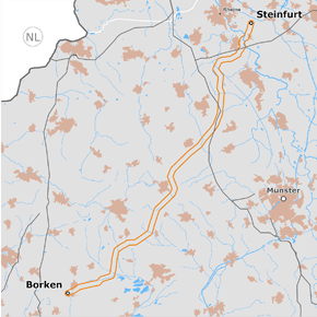 möglicher Trassenverlauf des Abschnitts Steinfurt – Borken des BBPlG-Vorhabens 48 möglicher Trassenverlauf des Abschnitts Steinfurt – Borken des BBPlG-Vorhabens 48