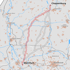 möglicher Trassenverlauf des Abschnitts Cloppenburg – Steinfurt des BBPlG-Vorhabens 49 möglicher Trassenverlauf des Abschnitts Cloppenburg – Steinfurt des BBPlG-Vorhabens 49