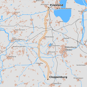 möglicher Trassenverlauf des Abschnitts Friesland – Cloppenburg des BBPlG-Vorhabens 49 möglicher Trassenverlauf des Abschnitts Friesland – Cloppenburg des BBPlG-Vorhabens 49