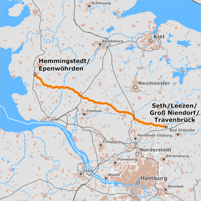 Vorschlagstrasse des Bestandteils Hemmingstedt / Epenwöhrden – Seth / Leezen / Groß Niendorf / Travenbrück (BBPlG-Vorhaben 81d) Vorschlagstrasse des Bestandteils Hemmingstedt / Epenwöhrden – Seth / Leezen / Groß Niendorf / Travenbrück (BBPlG-Vorhaben 81d)