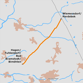 möglicher Trassenverlauf des Bestandteils Hagen/Fuhlendorf/Bad Bramstedt/Bimöhlen – Wiemersdorf/Hardebek (Abzweig Hardebek) des BBPlG-Vorhabens 81f möglicher Trassenverlauf des Bestandteils Hagen/Fuhlendorf/Bad Bramstedt/Bimöhlen – Wiemersdorf/Hardebek (Abzweig Hardebek) des BBPlG-Vorhabens 81f