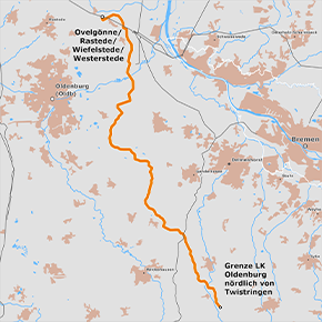 Vorschlagstrasse zwischen den Netzverknüpfungspunkten Ovelgönne und Oldenburg Vorschlagstrasse zwischen den Netzverknüpfungspunkten Ovelgönne und Oldenburg